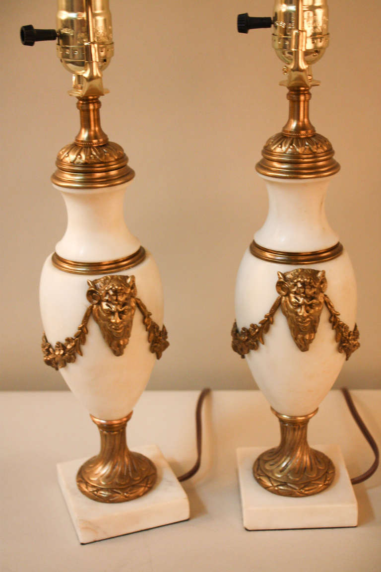 Pair of 1930s Marble Table Lamps 1