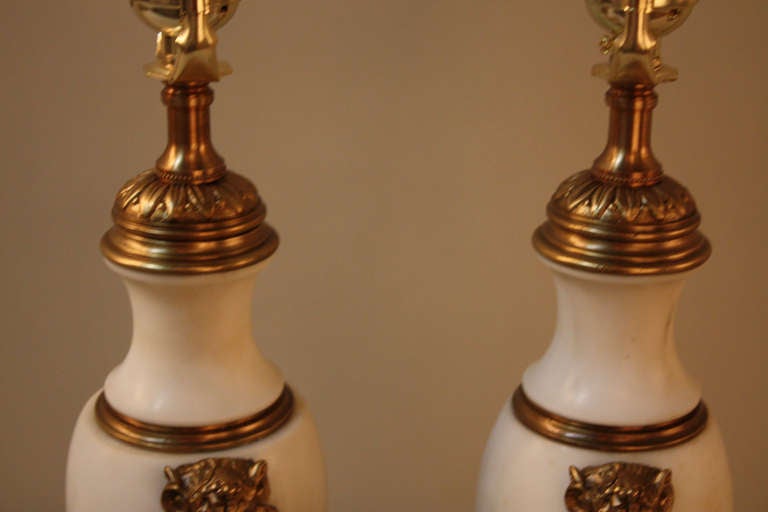 Pair of 1930s Marble Table Lamps 3