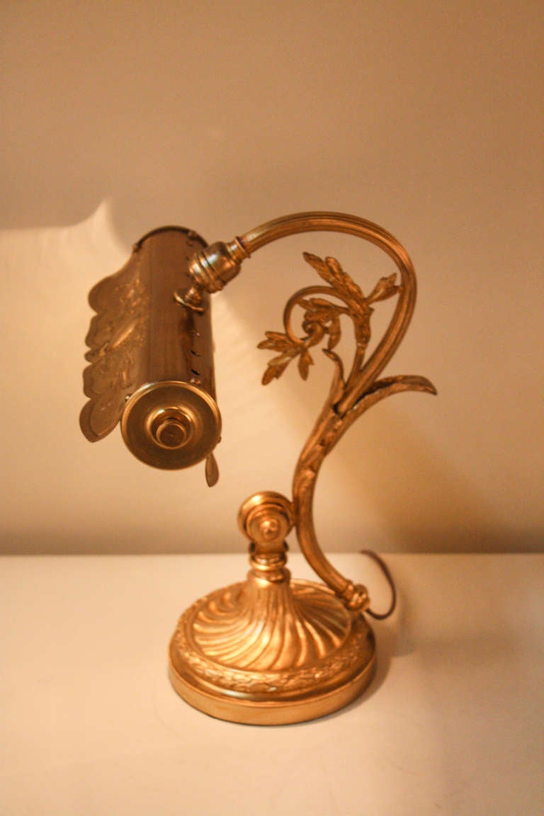 French Bronze Desk and Piano Lamp In Good Condition In Fairfax, VA