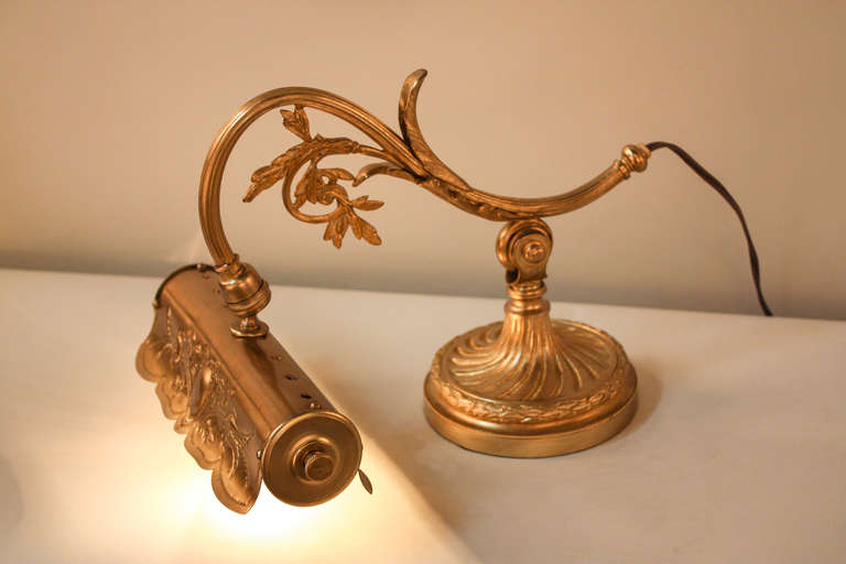 Mid-20th Century French Bronze Desk and Piano Lamp
