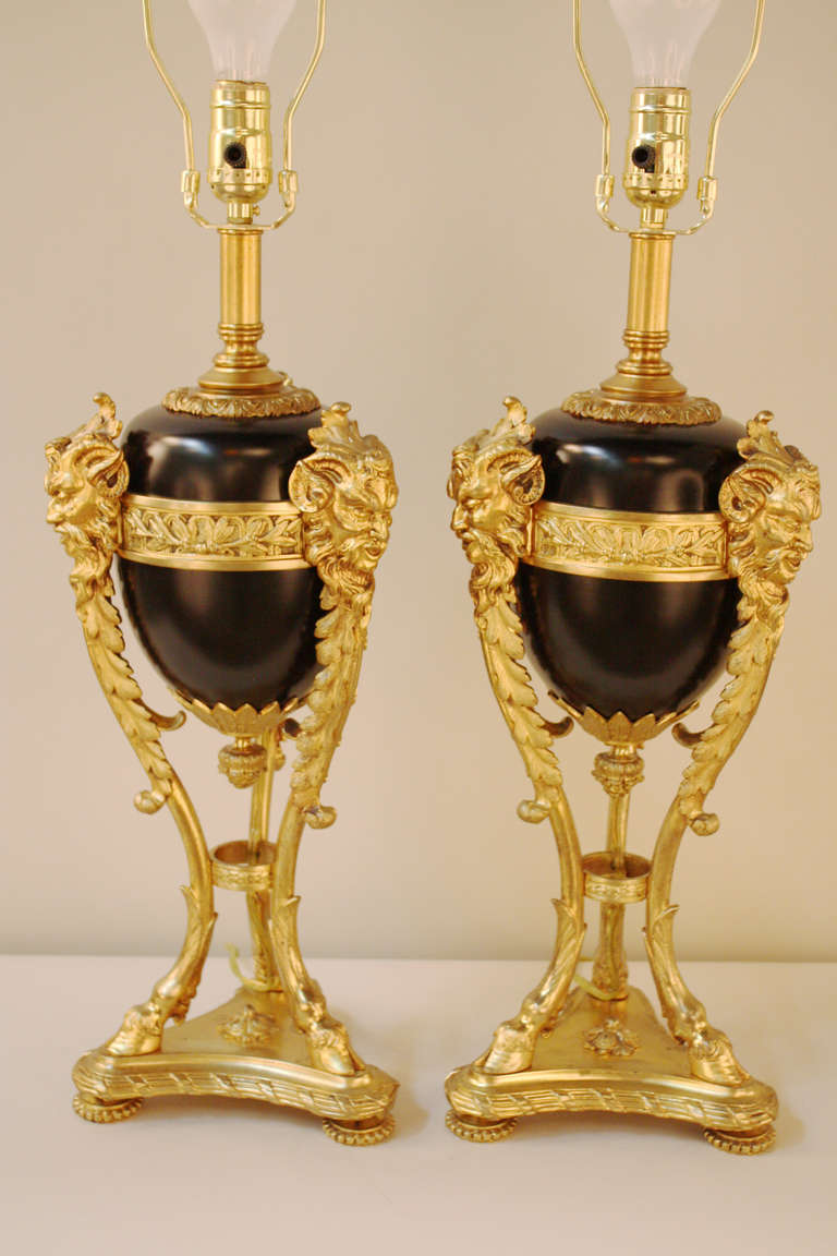 French Empire Table Lamps In Good Condition In Fairfax, VA