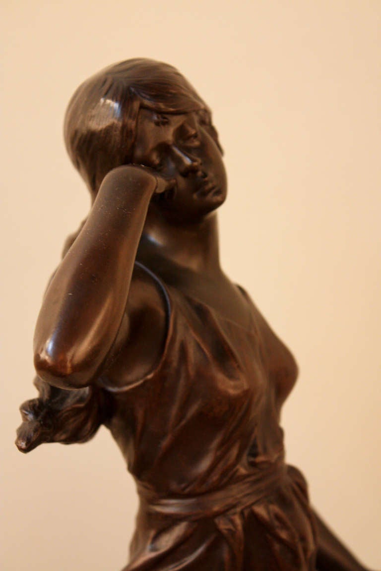 Art Nouveau Bronze Statue by Julien Causse 1