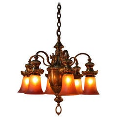 Elegant and Refined American Bronze Chandelier