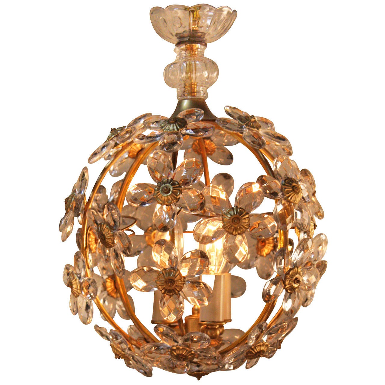 Wonderful Crystal Chandelier in Baguès Style at 1stdibs