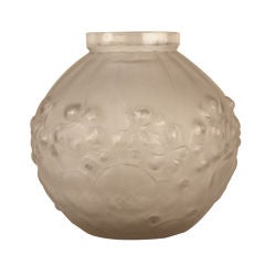 Art-déco-Vase aus Kristall von Etling