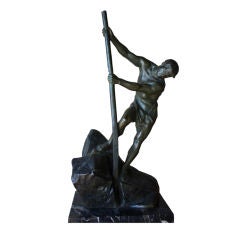 Antique Bronze Figure " L
effort" By Jean Verschneider