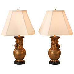 Pair of Bronze Table Lamps