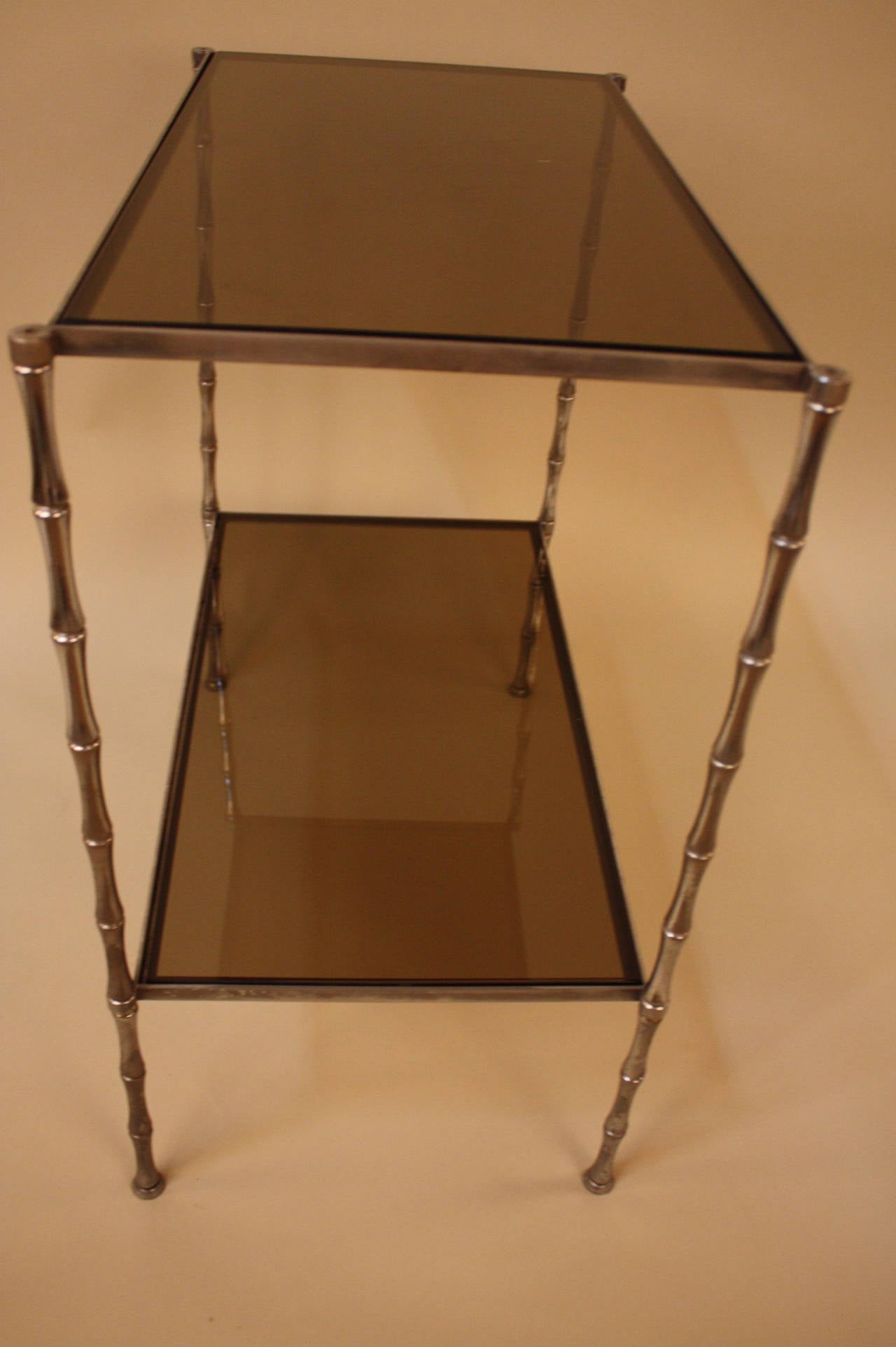 Mid-Century Modern Mid-Century Chrome Faux Bamboo Table Lamp