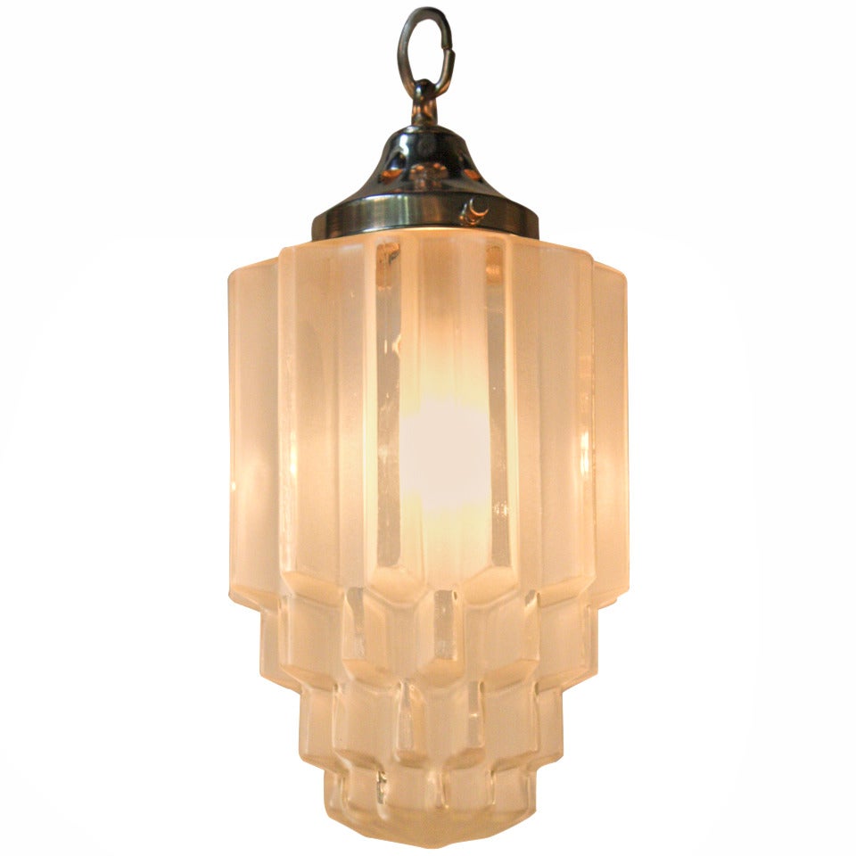 Large 1930s Art Deco Pendant Light