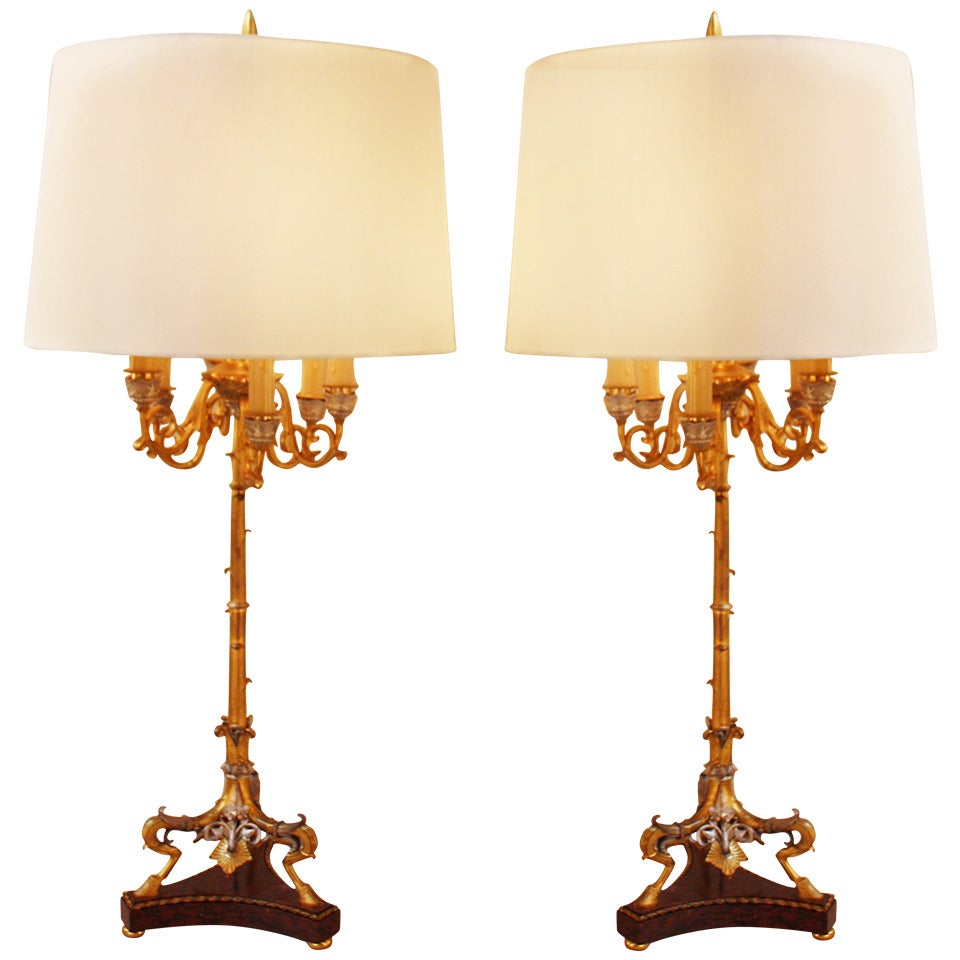 Pair of 19th Century Second Empire Table Lamps