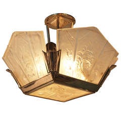 French Art Deco Flush Mount Ceiling Light