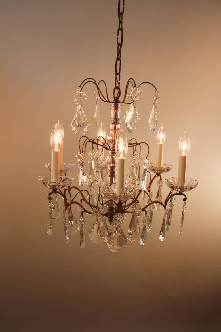 Mid-20th Century 1930s French Crystal Chandelier