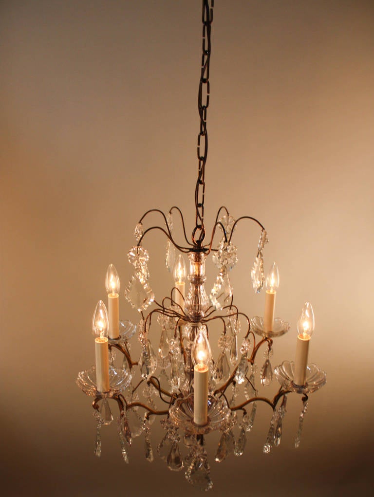 1930s French Crystal Chandelier 1