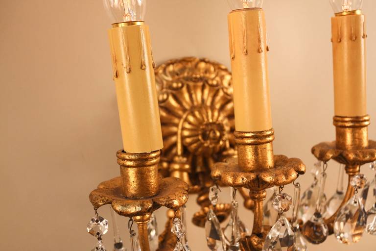 Italienische Blattgold Wandleuchter 1