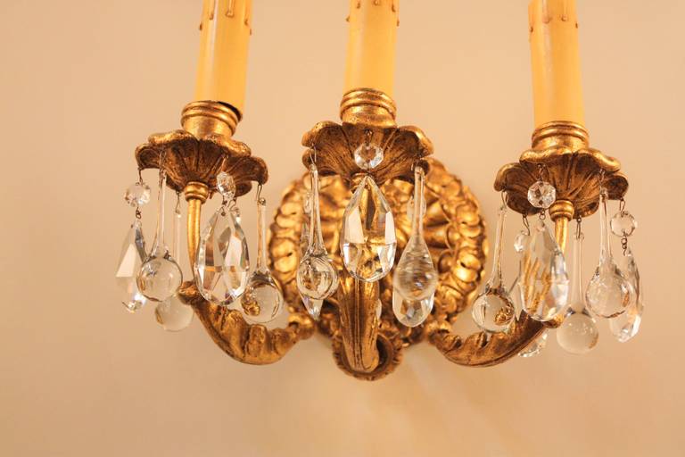 Italienische Blattgold Wandleuchter (Mitte des 20. Jahrhunderts)