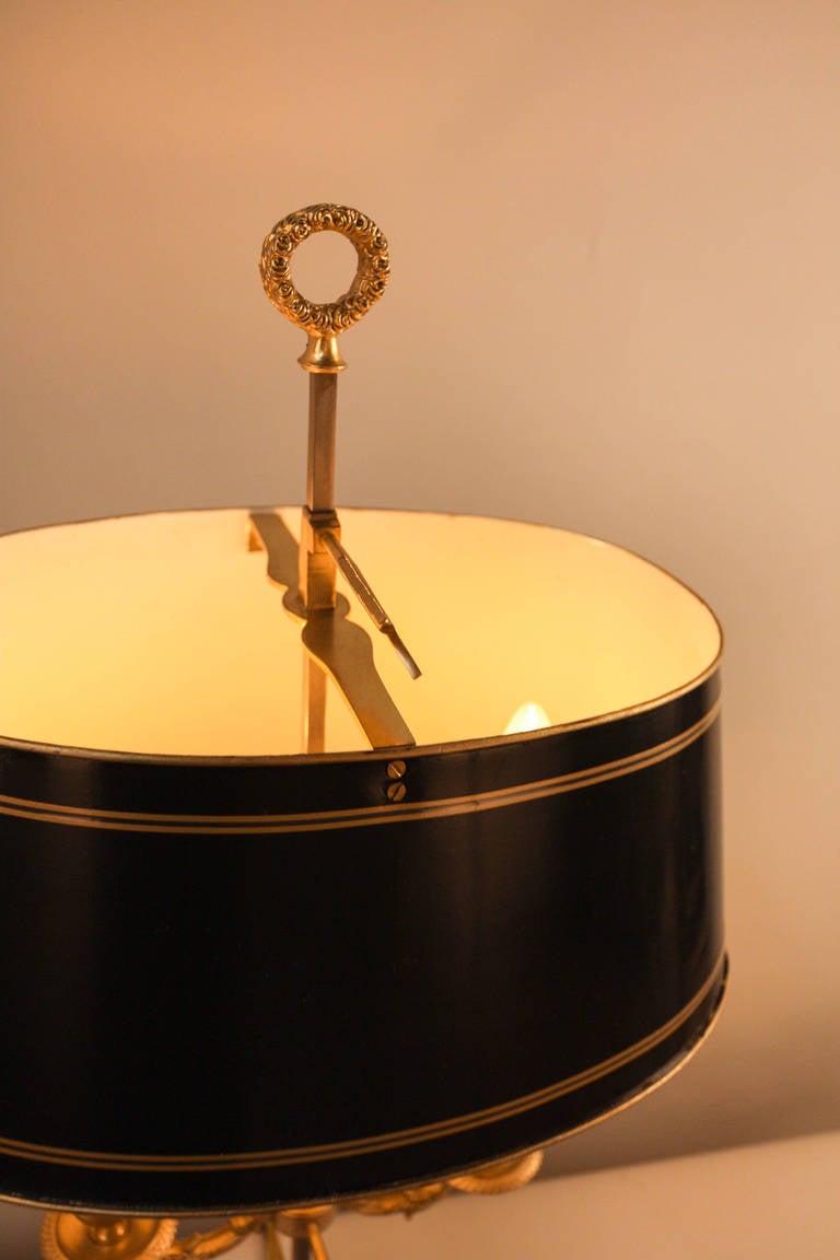 Bronze 19th c. Second Empire Bouillotte Desk Lamp
