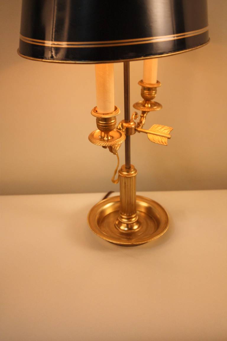 19th c. Second Empire Bouillotte Desk Lamp In Good Condition In Fairfax, VA
