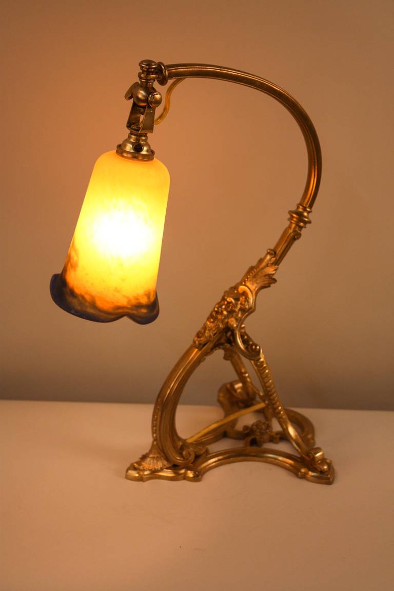 1920s French Bronze Desk Lamp by Noverdy at 1stDibs