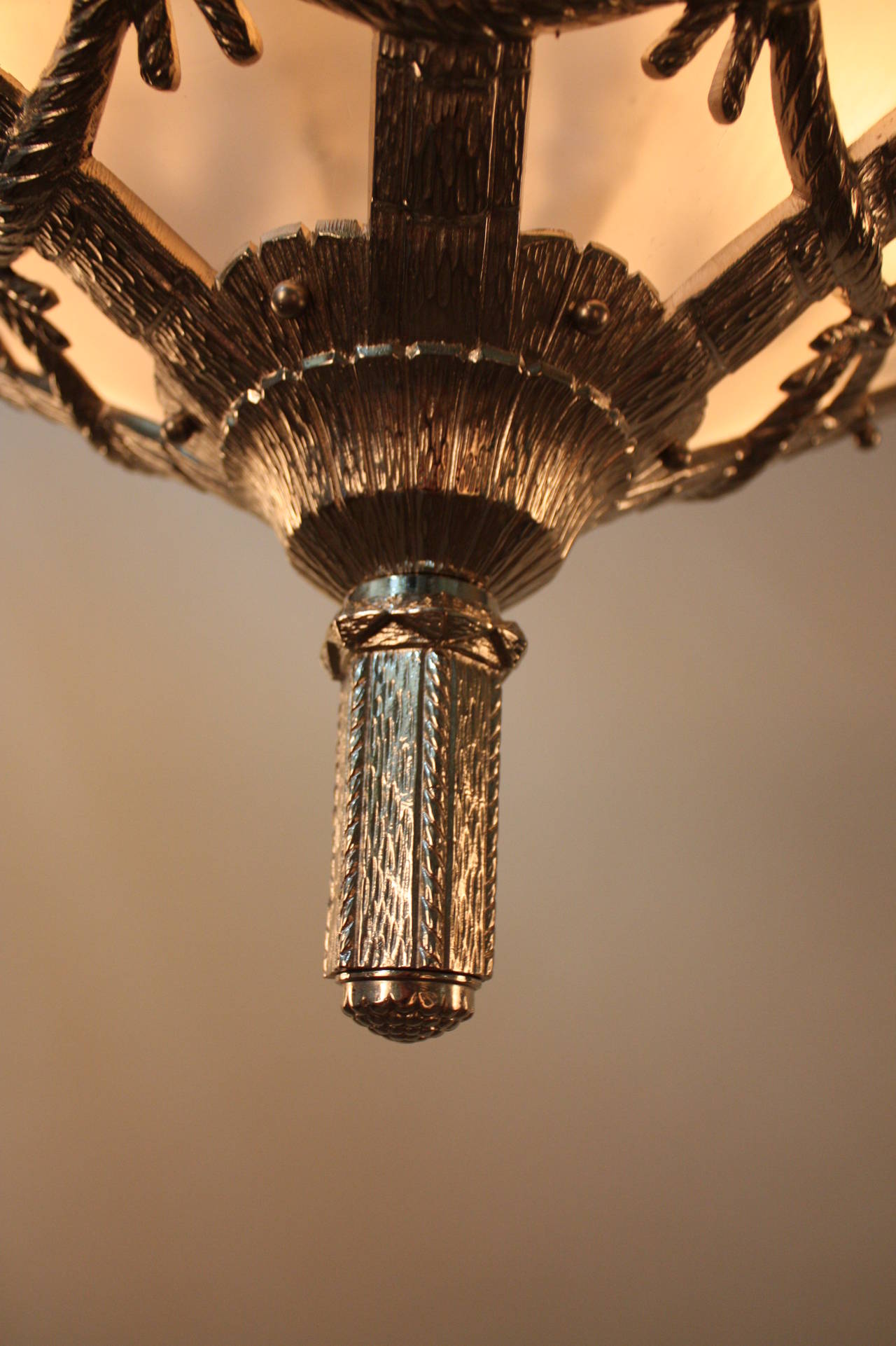 French Art Deco Chandelier by Muller Freres 4