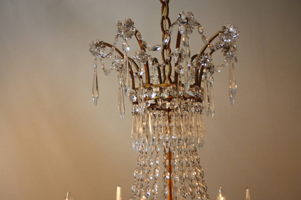 Mid-20th Century Wonderful Crystal Chandelier by Bagues