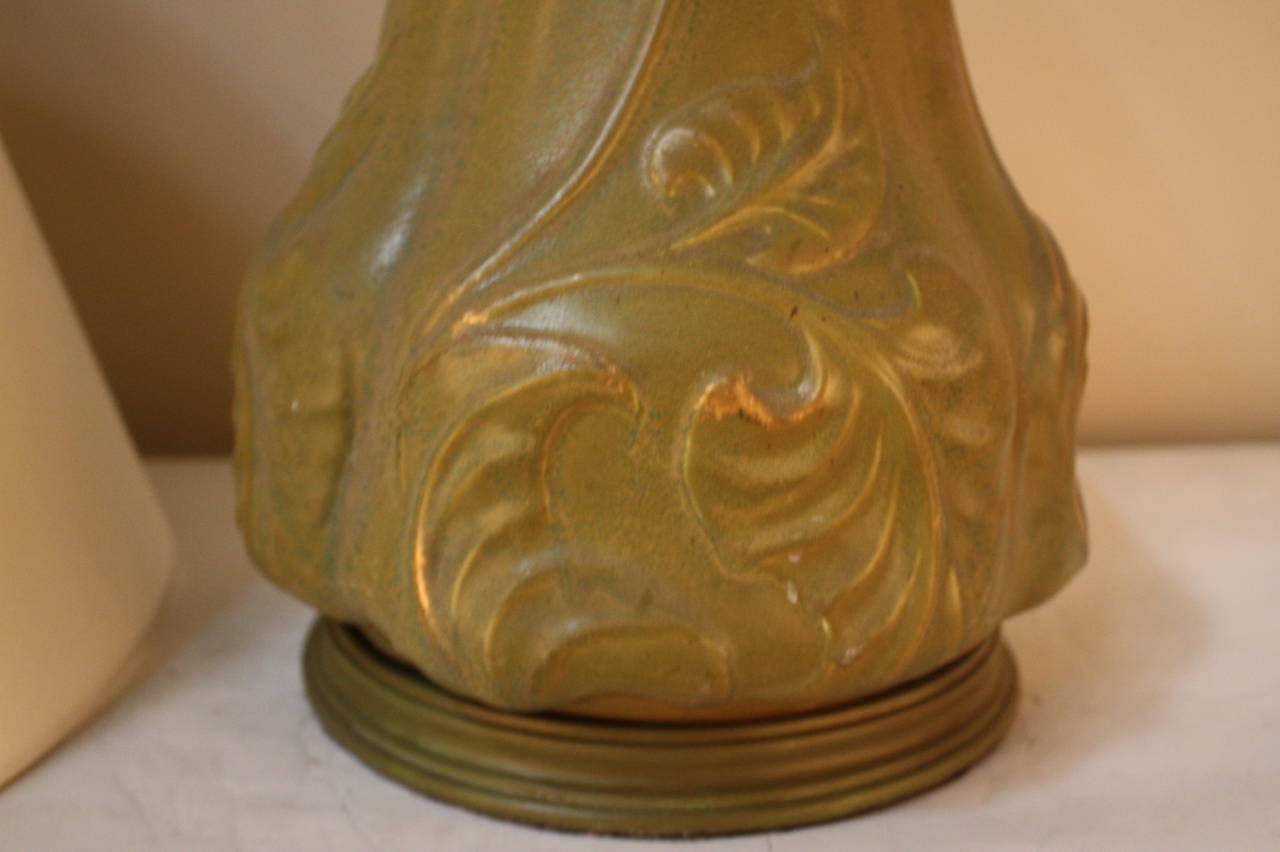French Art Noveau Ceramic Table Lamp 2