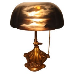 Reverse Painted Pittsburgh Table Lamp