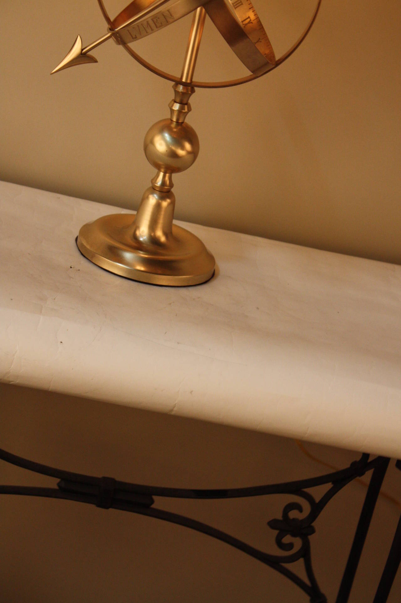 French Bronze Table Lamp with Armillary Sphere In Good Condition In Fairfax, VA