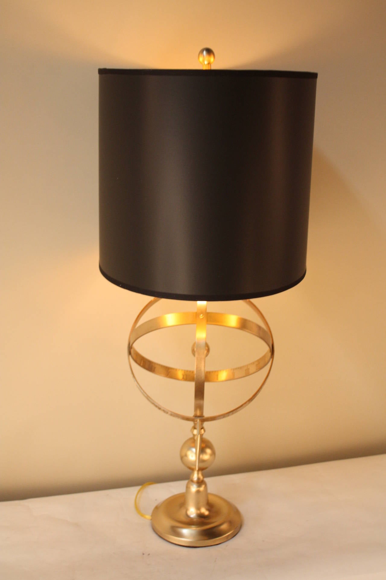 Mid-20th Century French Bronze Table Lamp with Armillary Sphere