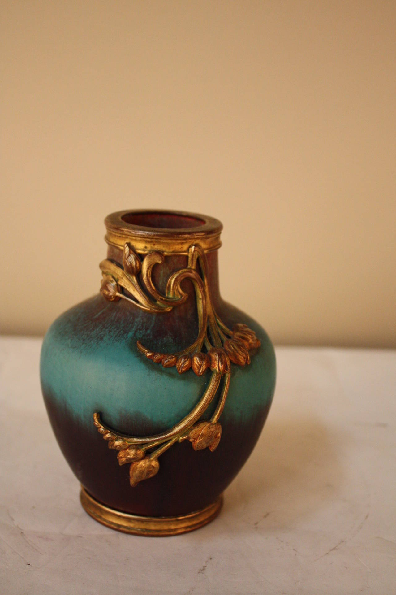 French Art Nouveau Pottery with Bronze Overlay at 1stDibs bronze pottery
