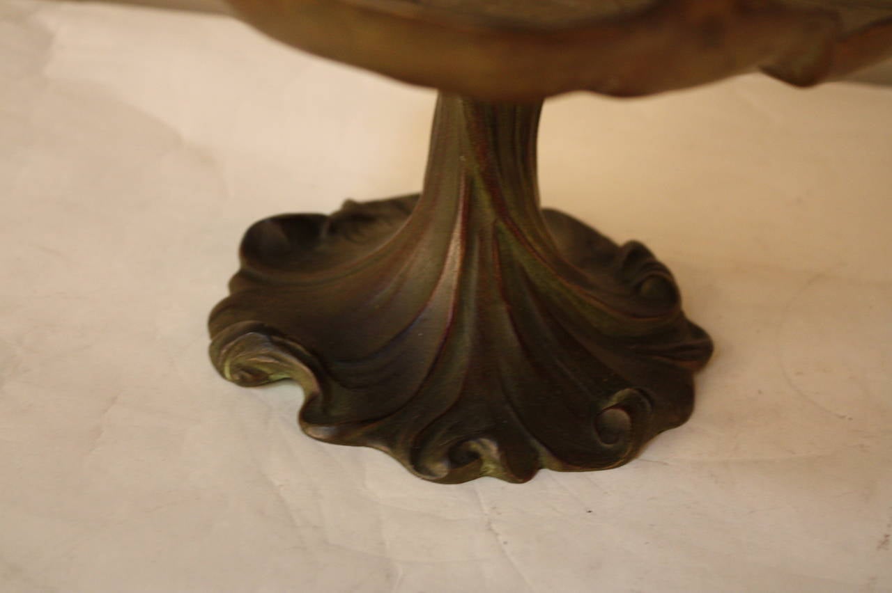 A beautiful decorative Art Nouveau dish in shape of a flower by Roys Potet.