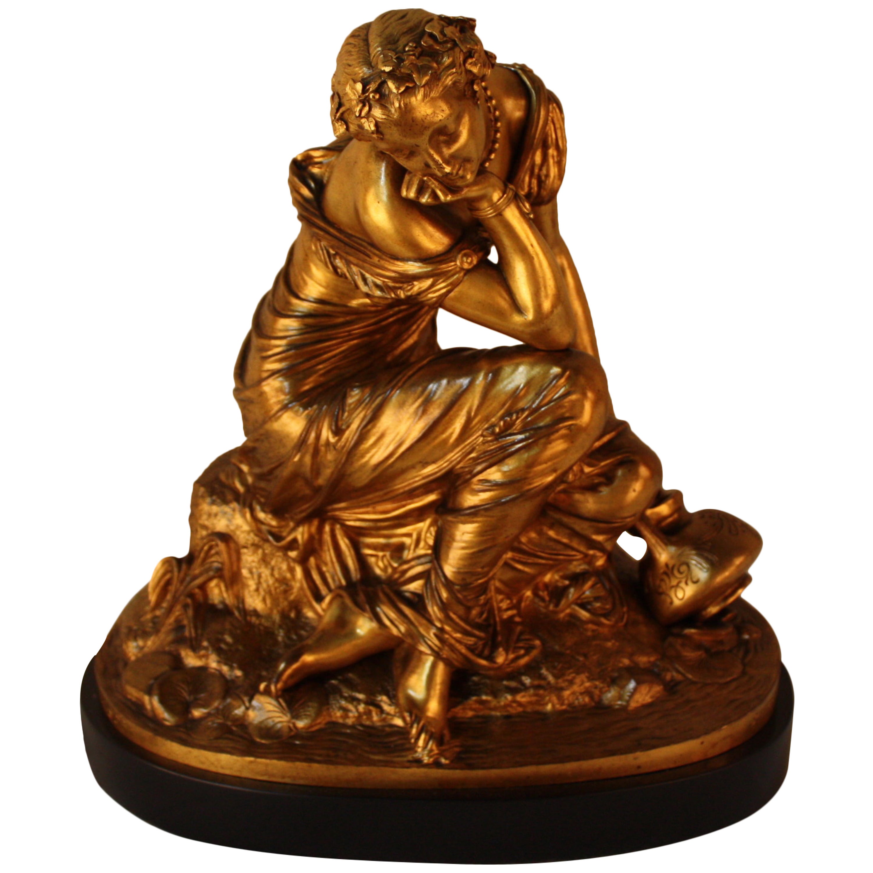 French Bronze Figure of a Maiden by Pierre Alexandre Schoenewerk