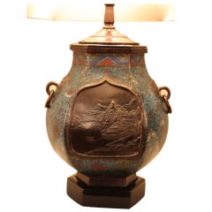 Japanese Bronze Table Lamp