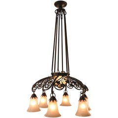 Jugendstil-Kronleuchter von Muller Freres