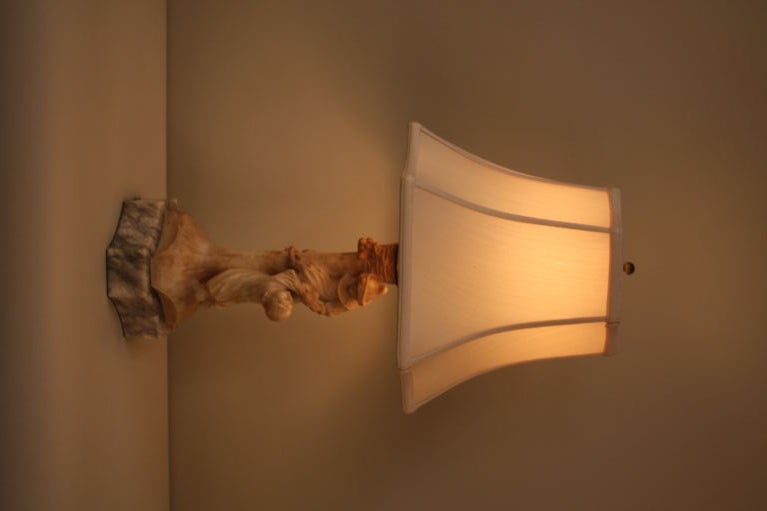 Carved Alabaster Lamp