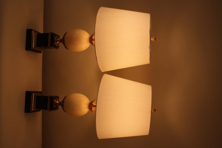 Ostrich Egg Table Lamps