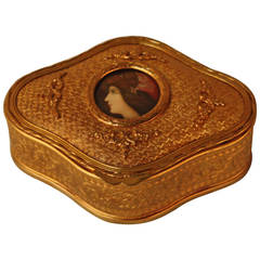 French 19th Century Bronze Art Nouveau Jewelry Box