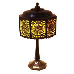 American Bronze And Slag Glass Lamp