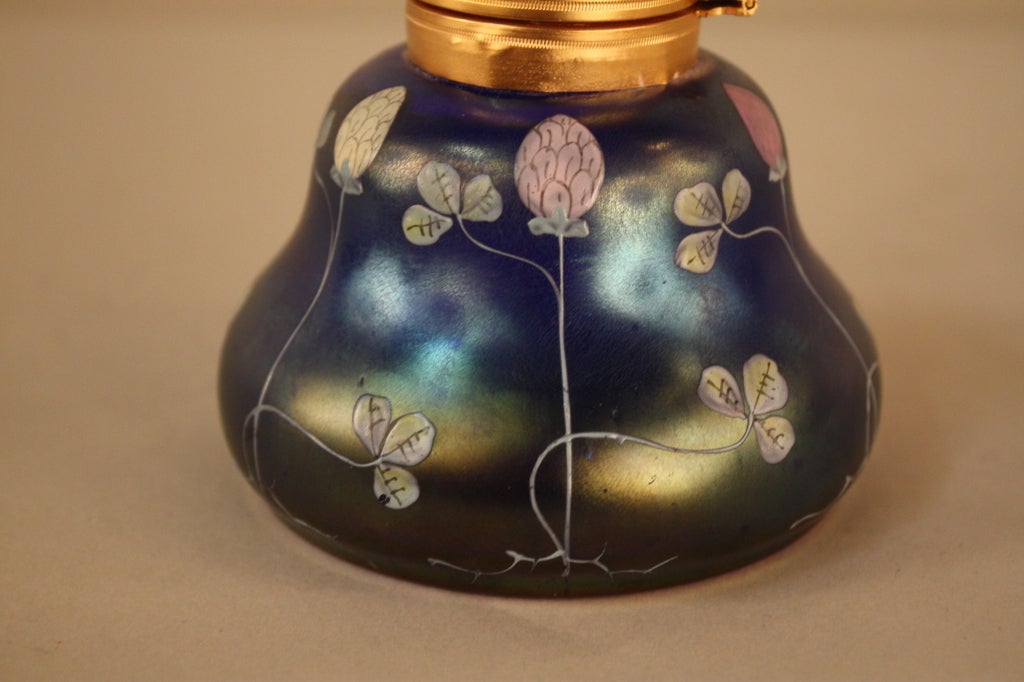 20th Century Art  Nouveau Glass Inkwell