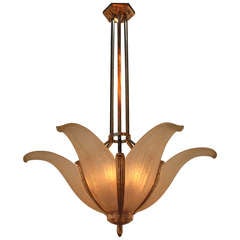 Art Deco Chandelier by Verrerie des Hanots