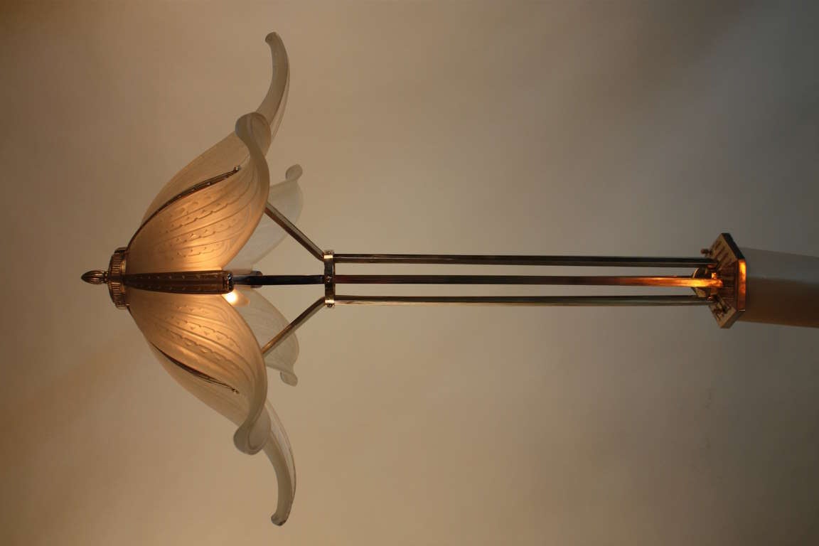 Art Deco Chandelier by Verrerie des Hanots 1