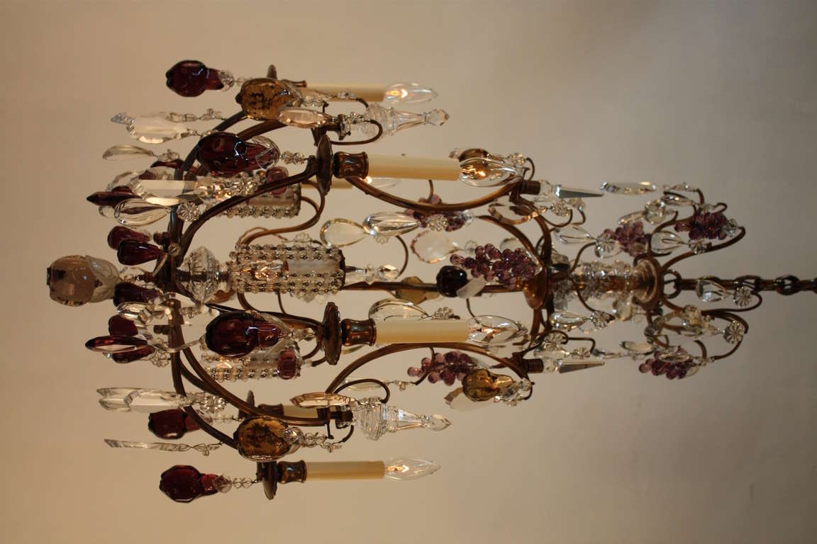 1930s, French Crystal Chandelier