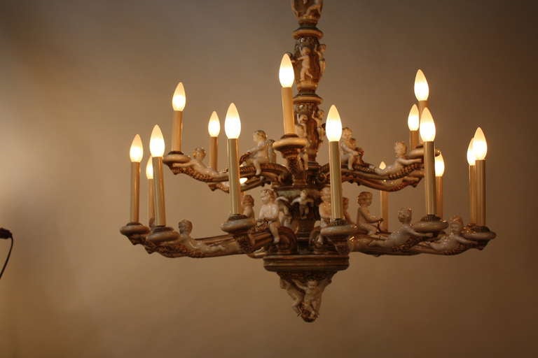 1950s Italian Porcelain Chandelier