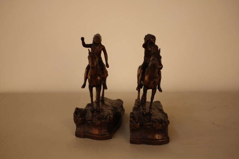 Pair of Native American Indian Bookends 1