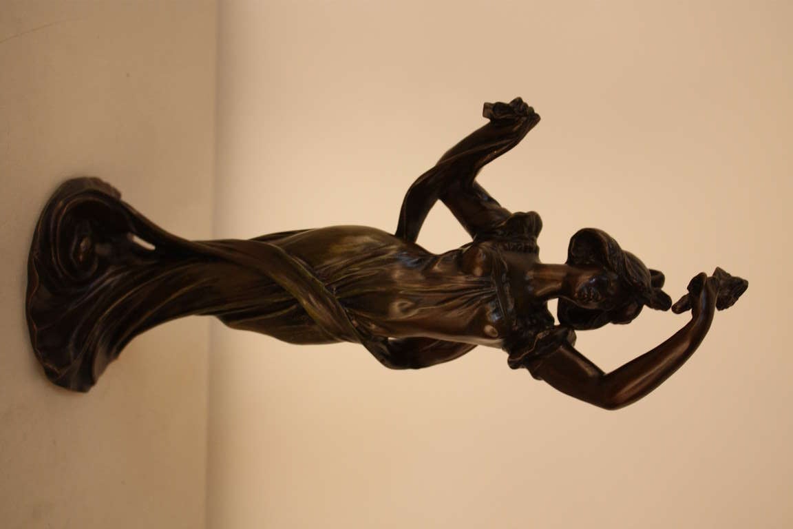 A beautiful Art Nouveau bronze of a dancing woman by Emile Bruchon.
