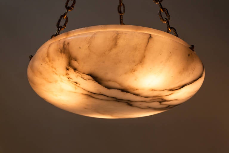 Mid-20th Century French Alabaster Chandelier