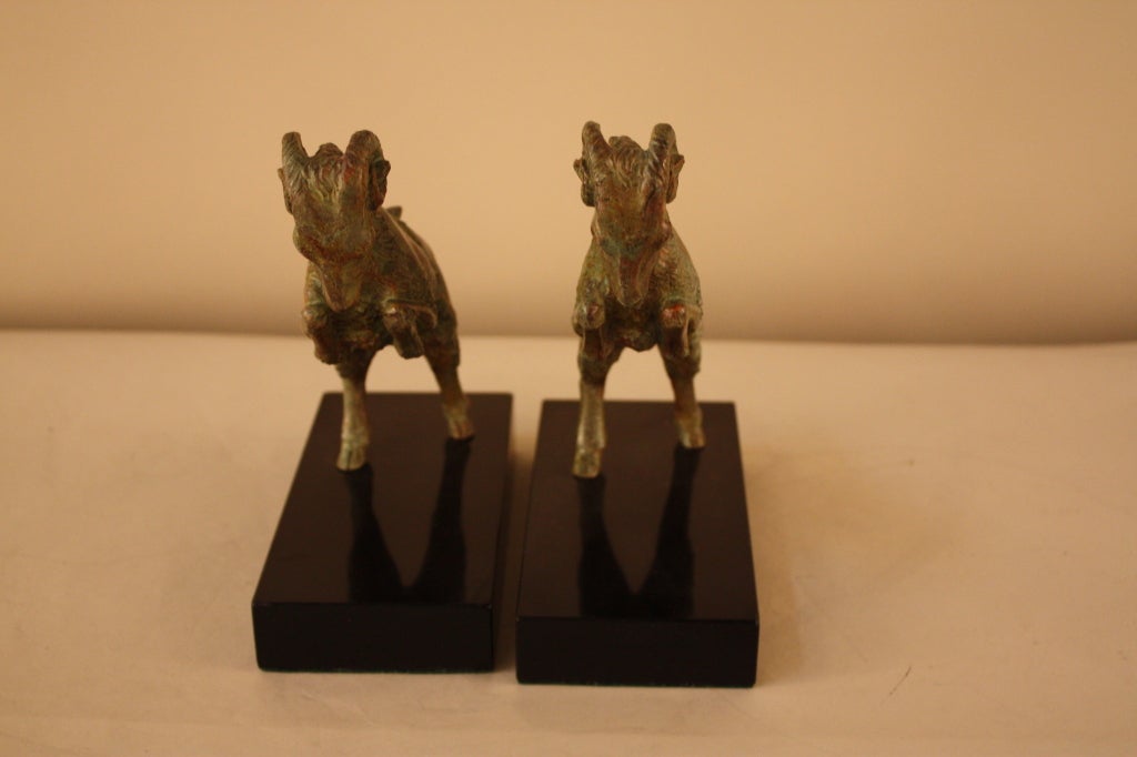 20th Century Bronze Bookends by S. Cribe