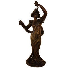 19th c. Dancing Woman Bronze by Emile Bruchon