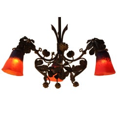 Bonze Art Glass Chandelier