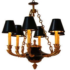 Antique Empire style bronze chandelier