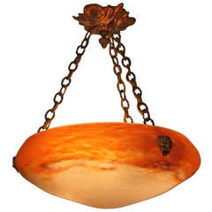 French pendant light by Muller Freres